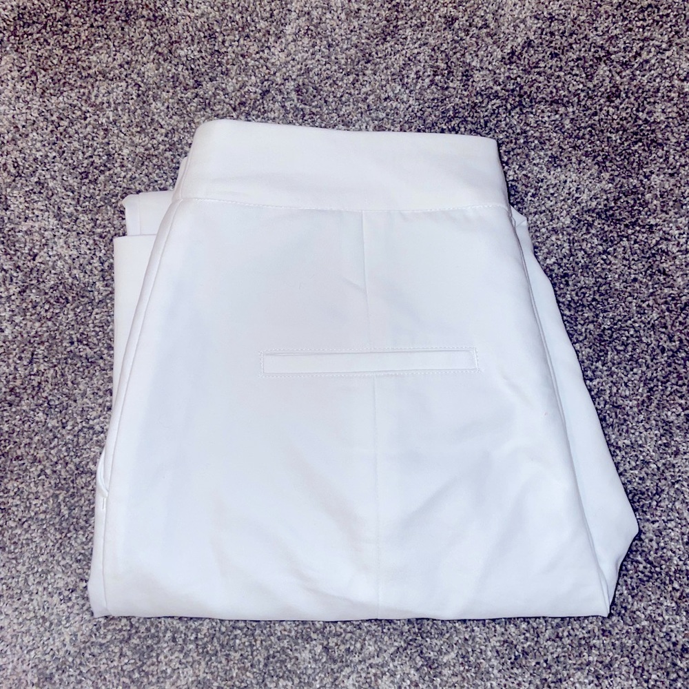 Express White Dress Pants, Stretch Ankle High Rise